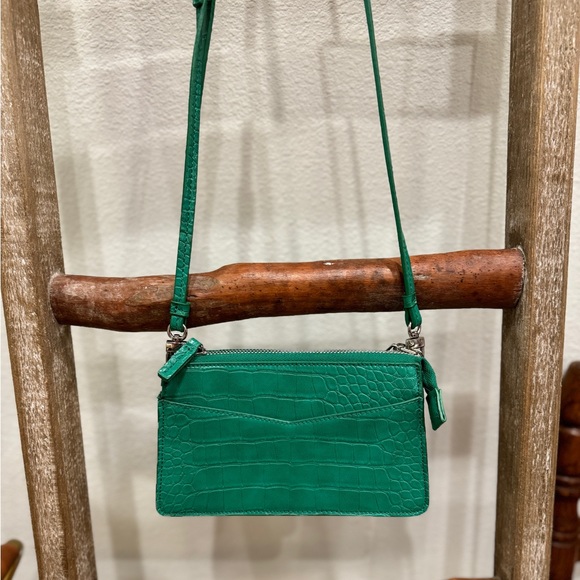 Mango Faux Embossed Leather Bag - Green - Picture 3 of 5
